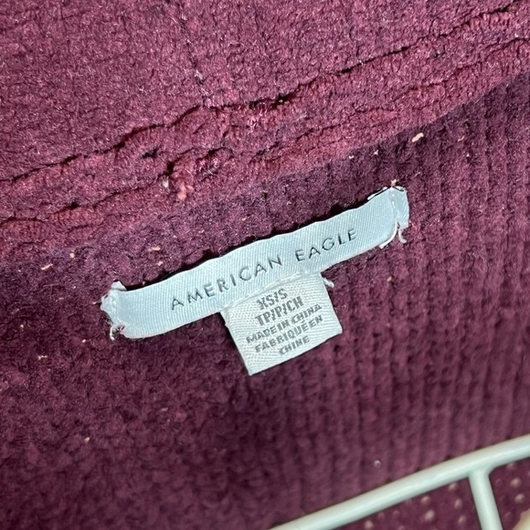AMERICAN Eagle Sweater/Cardigan - Burgundy/Wine - Oversized - XS/S - Picture 4 of 5
